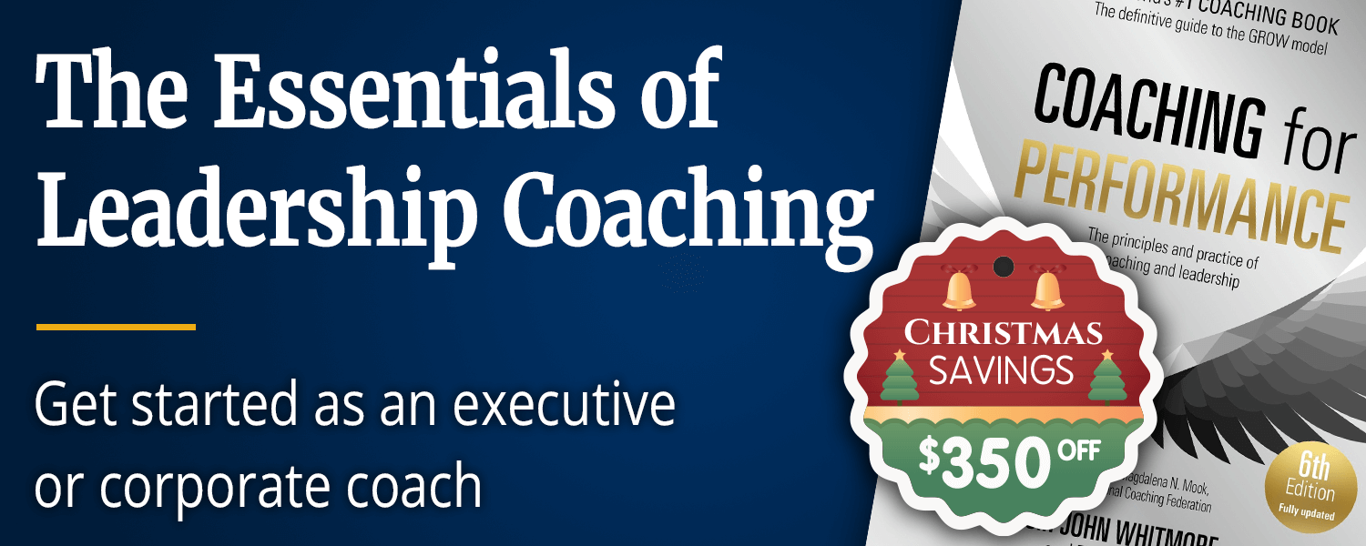 essentials-leadership-coaching-christmas-savings Essentials of Leadership Coaching course title with Christian coach training description and textbook